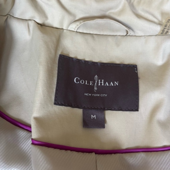 Cole Haan Short Women's Trench Coat Beige M | Classic - Picture 2 of 8